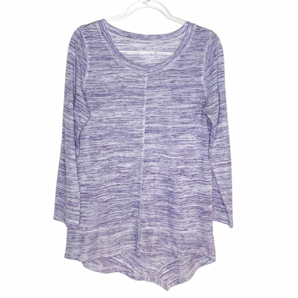 Soft Surroundings Medium Heather Purple Tunic Top Lightweight Asymmetric Hem‎